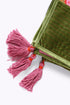Shawl in printed faux cashmere cotton blend with tassels